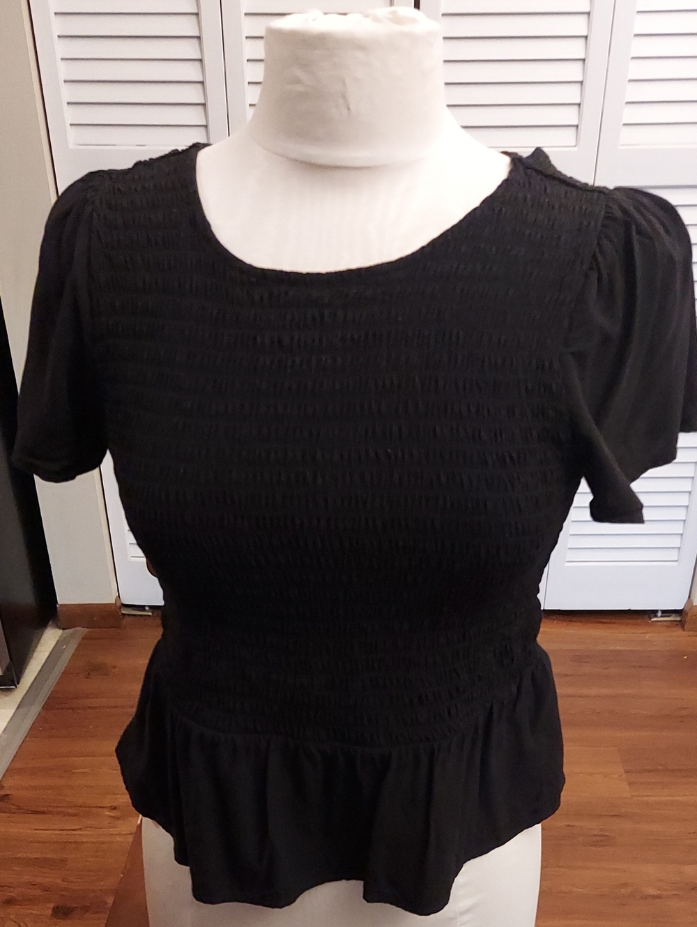 Old Navy Black Smocked Top